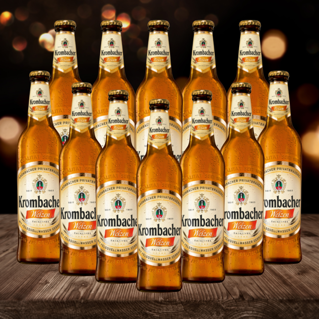 Krombacher Weizen Premium German Wheat Beer 500ml Bottles (12 Pack) - 5.3% ABV - BEERHUNTER