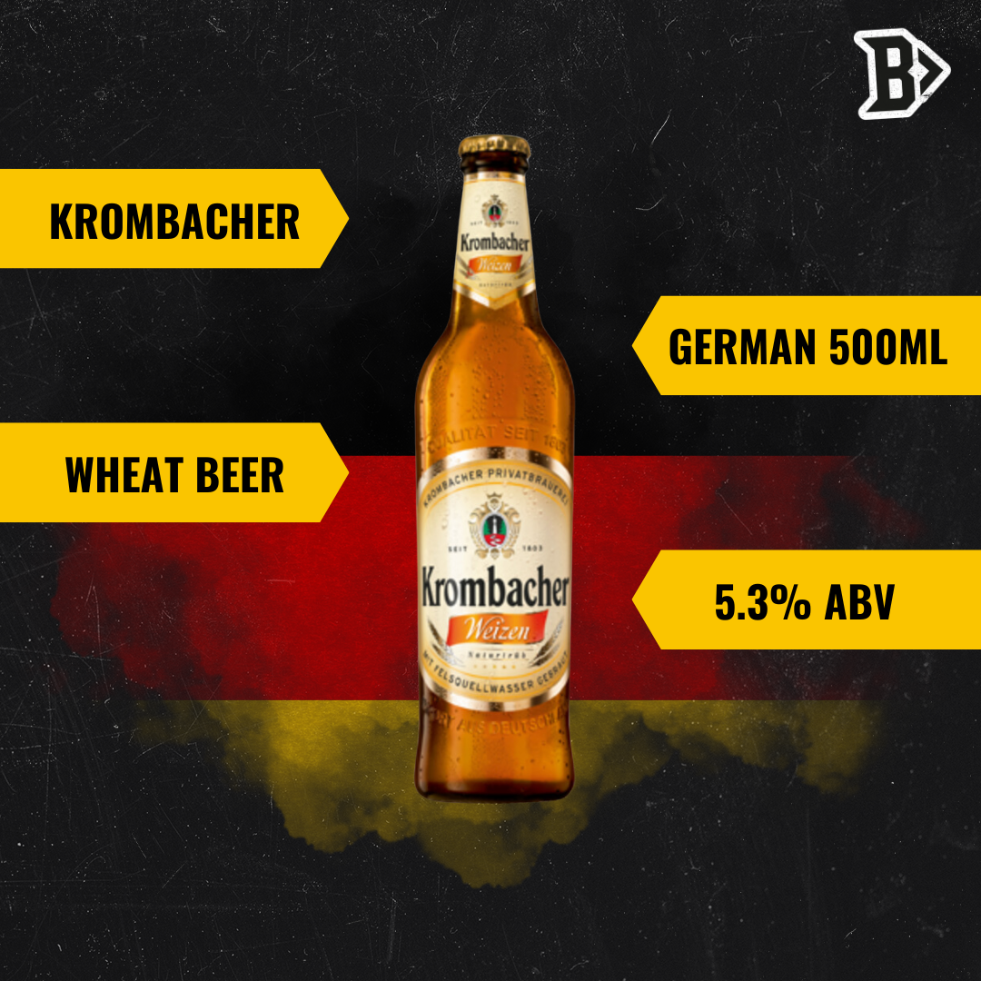 Krombacher Weizen Premium German Wheat Beer 500ml Bottles (12 Pack) - 5.3% ABV - BEERHUNTER