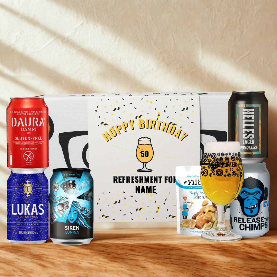 Personalised Hoppy Birthday Gluten Free Beer Gift Set (5 Cans)