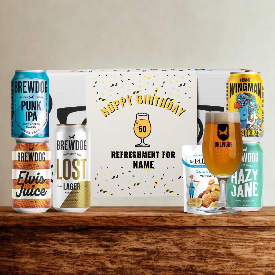 Personalised Hoppy Birthday BrewDog Beer Gift Set (5 Can Selection)