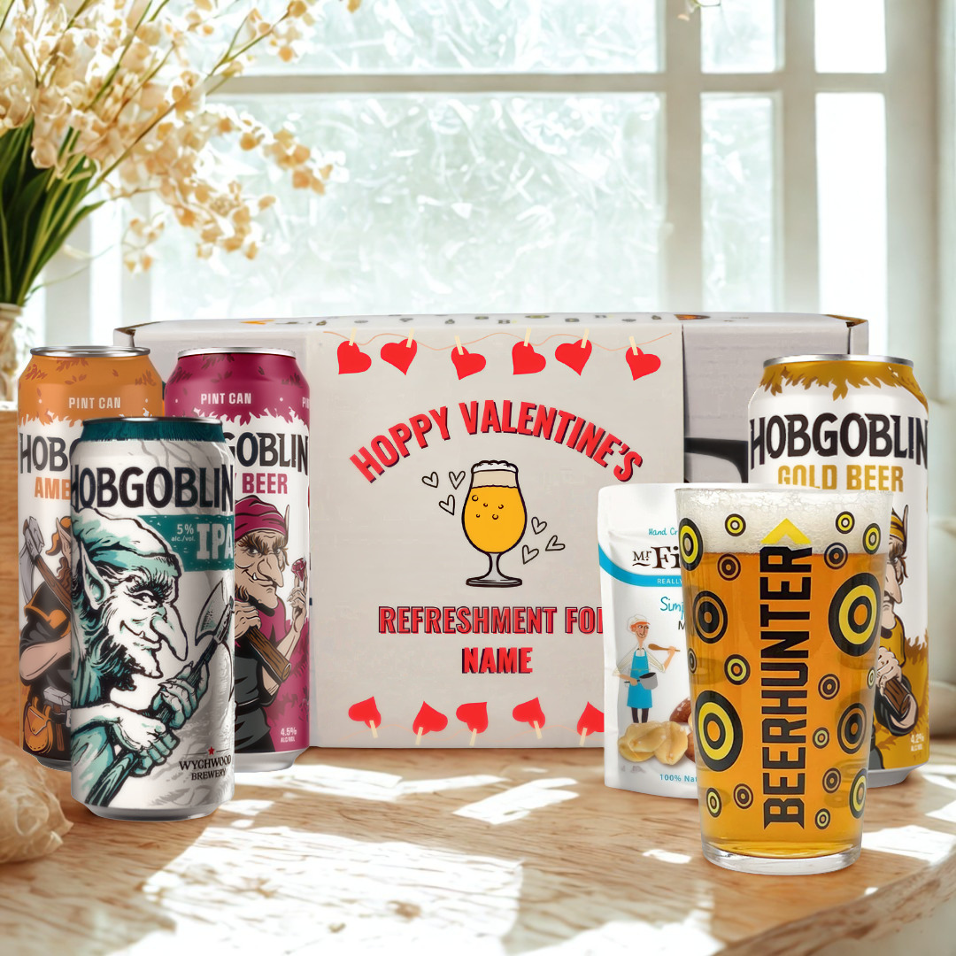 Personalised British Real Ale Hoppy Valentine's Craft Beer Gift Set