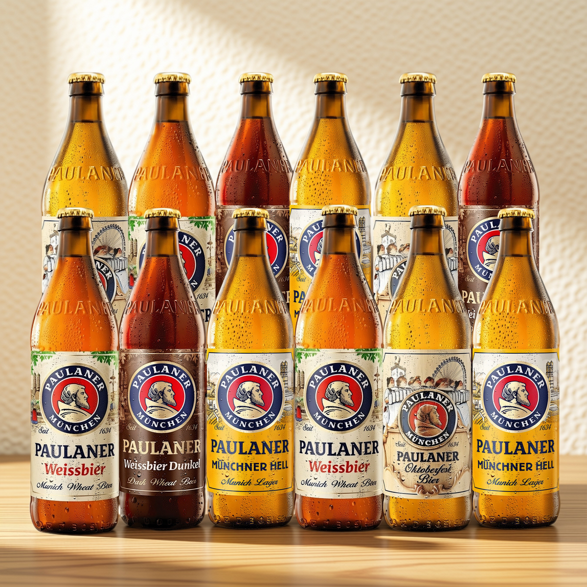 Paulaner Mixed Beer Case of German Hells, Wheat Beer, Dunkel &amp; Oktoberfest Pack 500ml Bottles (12 Pack)