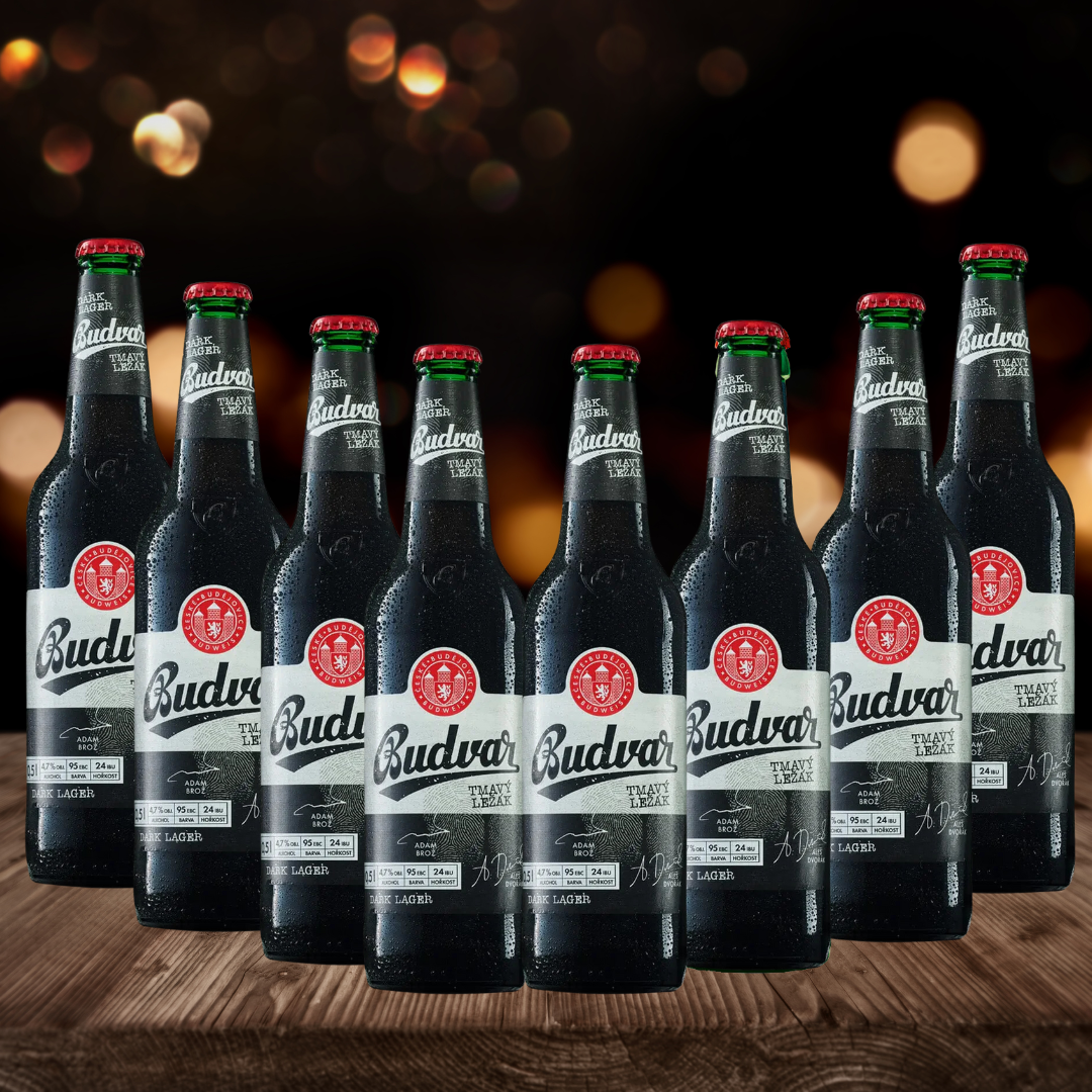 Budweiser Budvar Tmavy Dark Czech Lager 500ml Bottles - 4.7% ABV (MultiPack)
