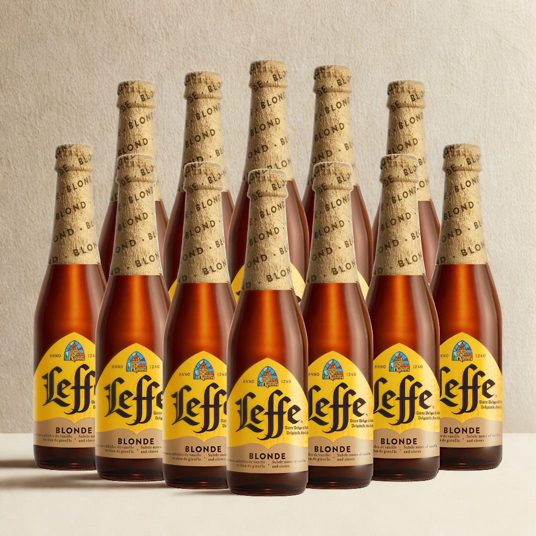 Leffe Belgian Blond Abbey Beer 330ml Bottles - 6.0% ABV (8 Pack)