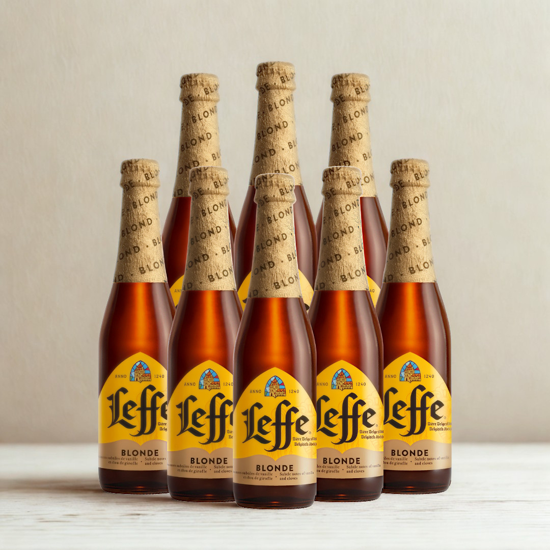Leffe Belgian Blond Abbey Beer 330ml Bottles - 6.0% ABV (8 Pack)