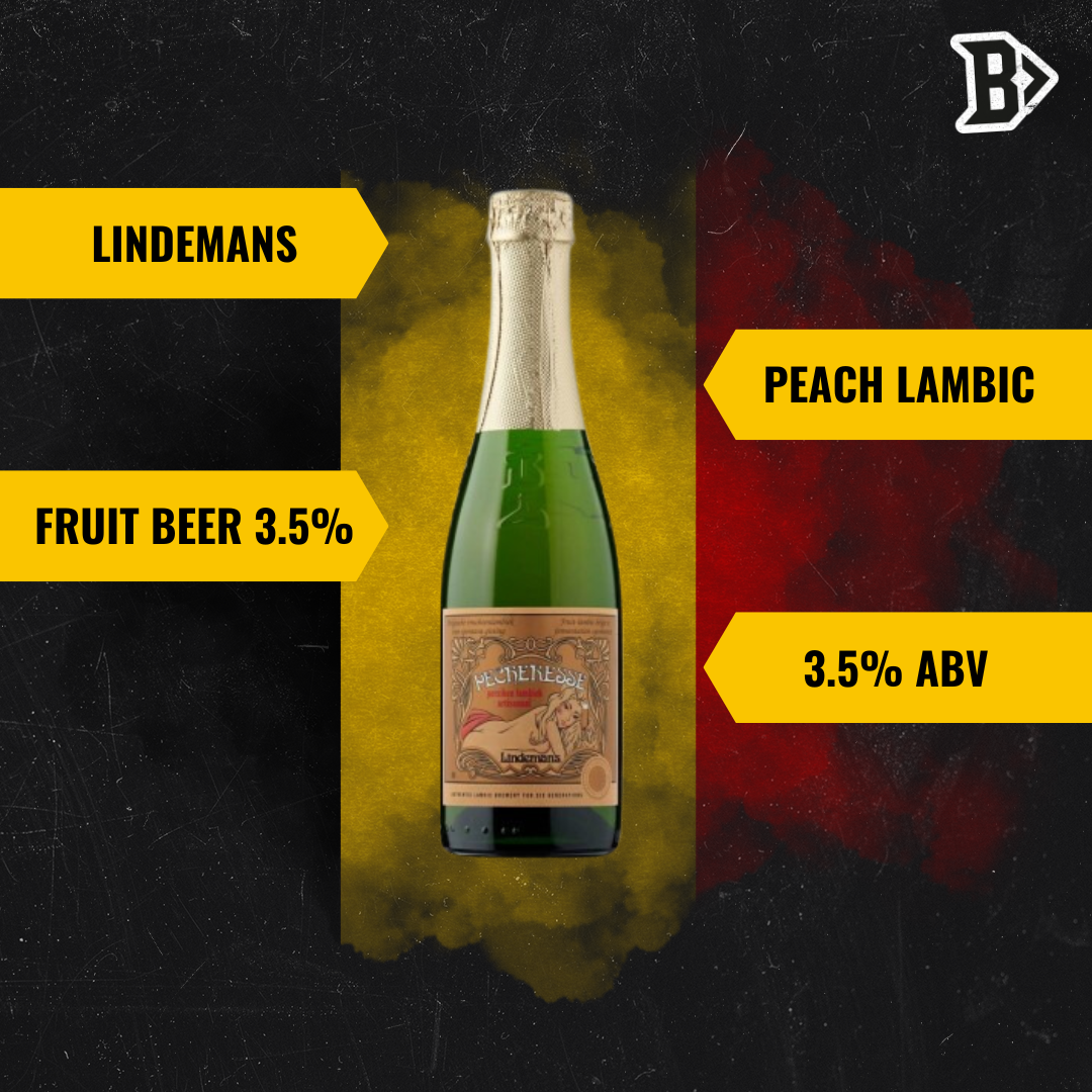 Lindemans Pescheresse Belgian Lambic Fruit Peach Low Alcohol Beer 355ml Bottles - 3.5% ABV (12 Pack) - BEERHUNTER