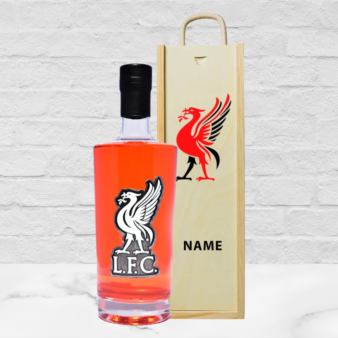 Liverpool Football Strawberry &amp;amp; Rhubarb Vodka in Personalised Presentation Box (70cl) - 37.5% ABV