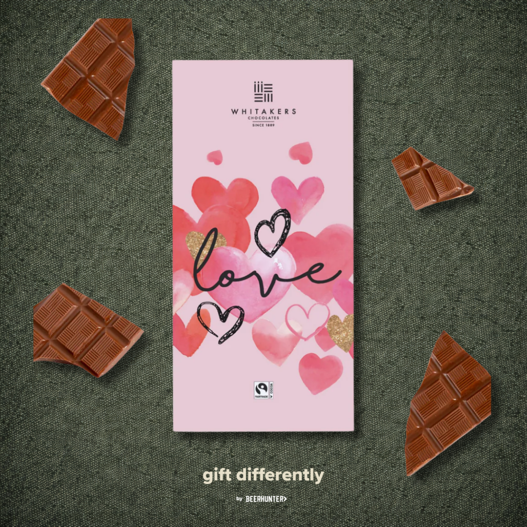 Personalised Happy Valentine’s Beavertown Gift Set with Glass, Chocolate &amp; Love Hearts (2 x 330ml)