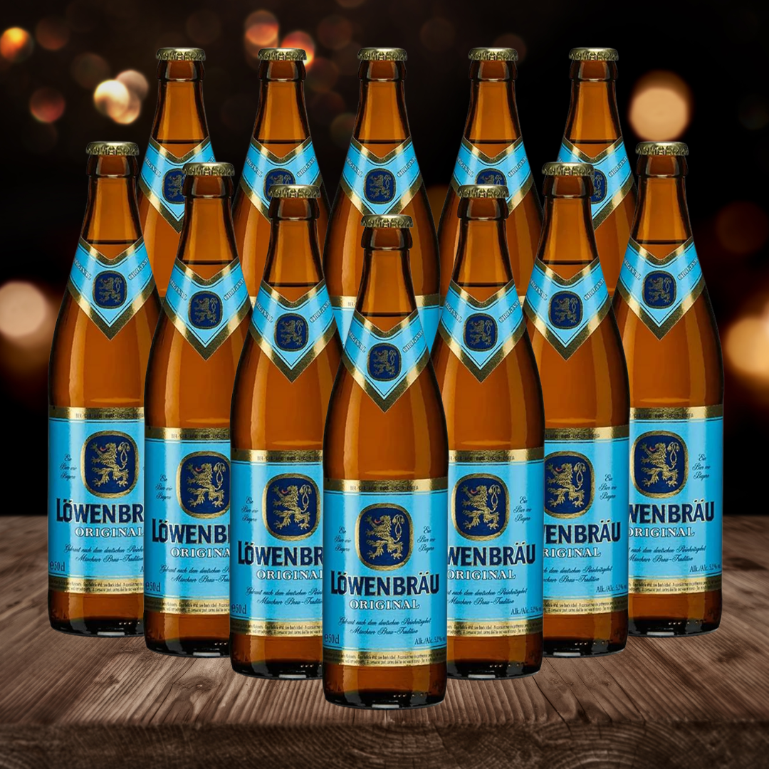 Löwenbräu Original German Helles Lager 500ml Bottles - 5.2% ABV (12 Multipack) - BEERHUNTER