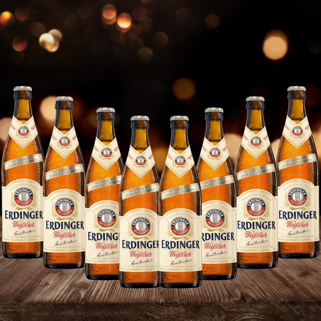 Erdinger Weissbier German Wheat Beer 500ml Bottles - 5.3% ABV (Multipack)