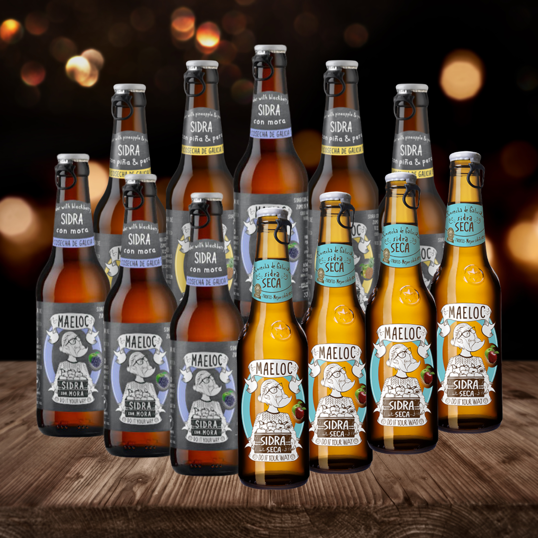 Maeloc Galician Spanish Cider Mixed Case 330ml Bottles - (12 Pack)