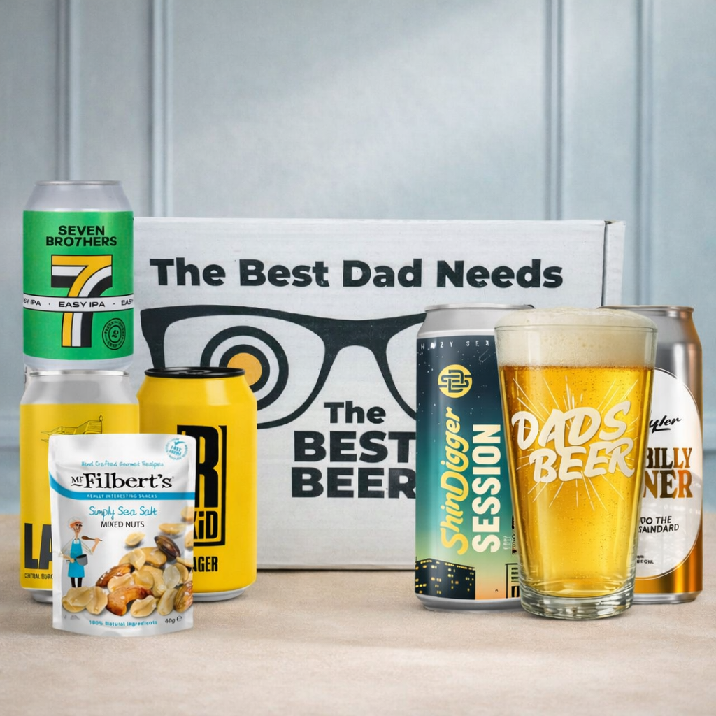 Manchester Craft Beer “Best Dad” Gift Pack (5 Cans) with Dad’s Beer Glass