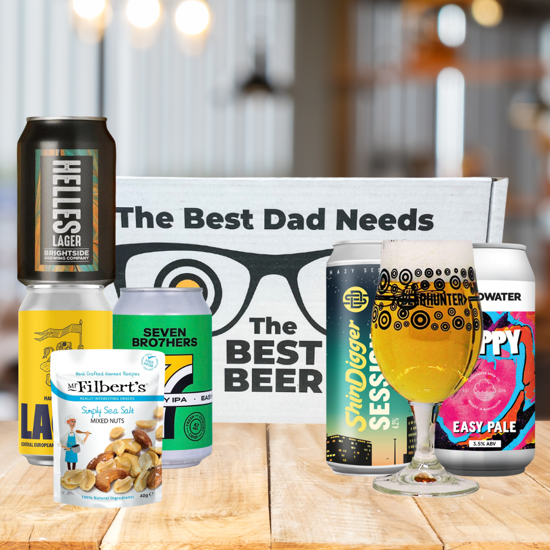 Manchester Craft Beer &#39;Best Dad&#39; 5 Can Gift Pack with Glass - BEERHUNTER