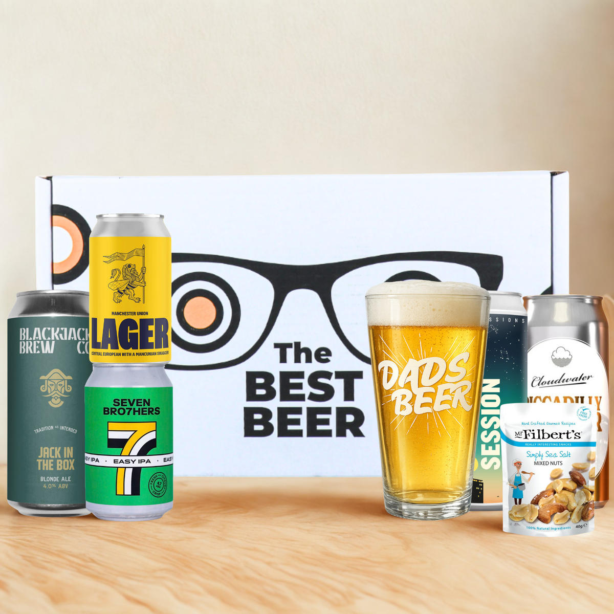 Manchester Craft Beer “Best Dad” Gift Pack (5 Cans) with Dad’s Beer Glass