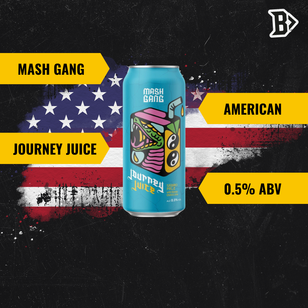 Mash Gang Journey Juice American Low Alcohol Mango Pale Ale 440ml Cans - 0.5% ABV (12 Pack)