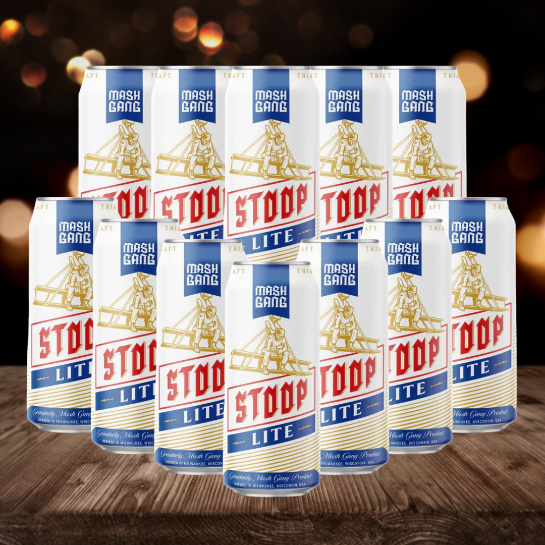 Mash Gang Stoop Lite American Low Alcohol Lager 440ml Cans -  0.5% ABV (12 Pack)
