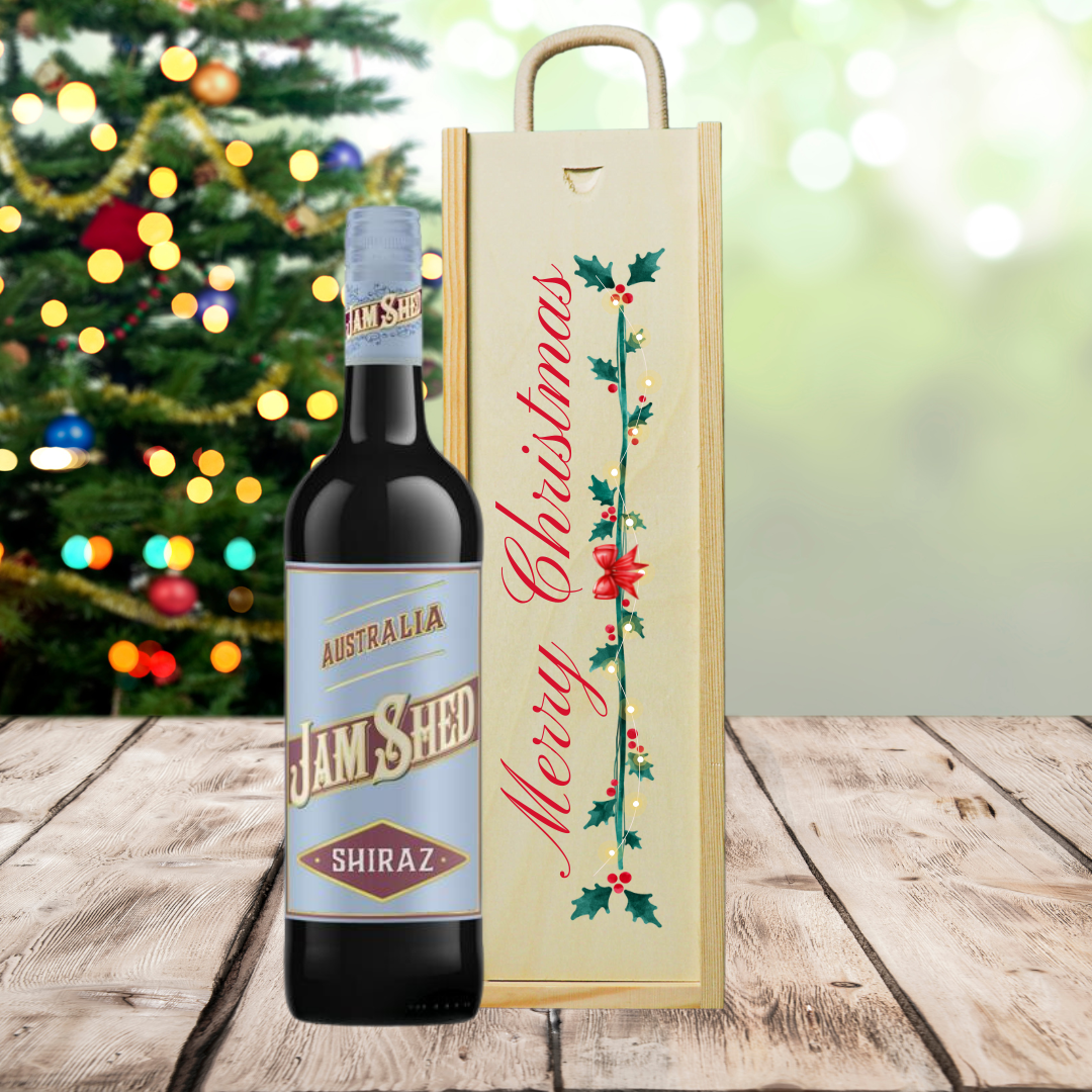 Merry Christmas Jam Shed Shiraz Red Wine Gift Set - (75cl)