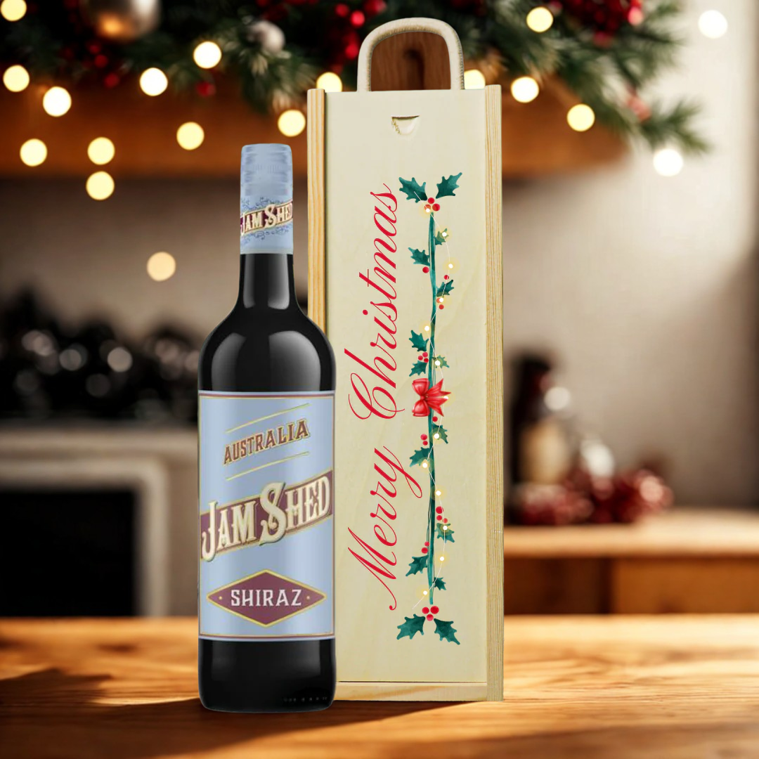 Merry Christmas Jam Shed Shiraz Red Wine Gift Set - (75cl)