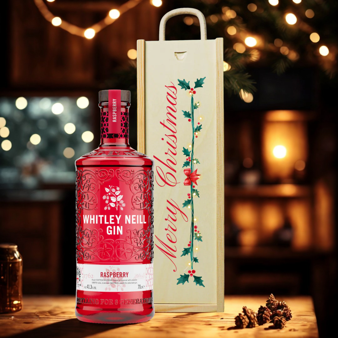 Merry Christmas Whitley Neill Raspberry Gin Gift Set - (70cl)