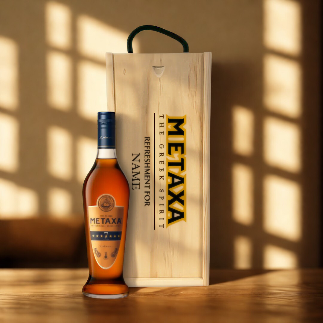 Personalised Metaxa 7 Stars Greek Spirit Gift Set - 70cl (40% ABV)