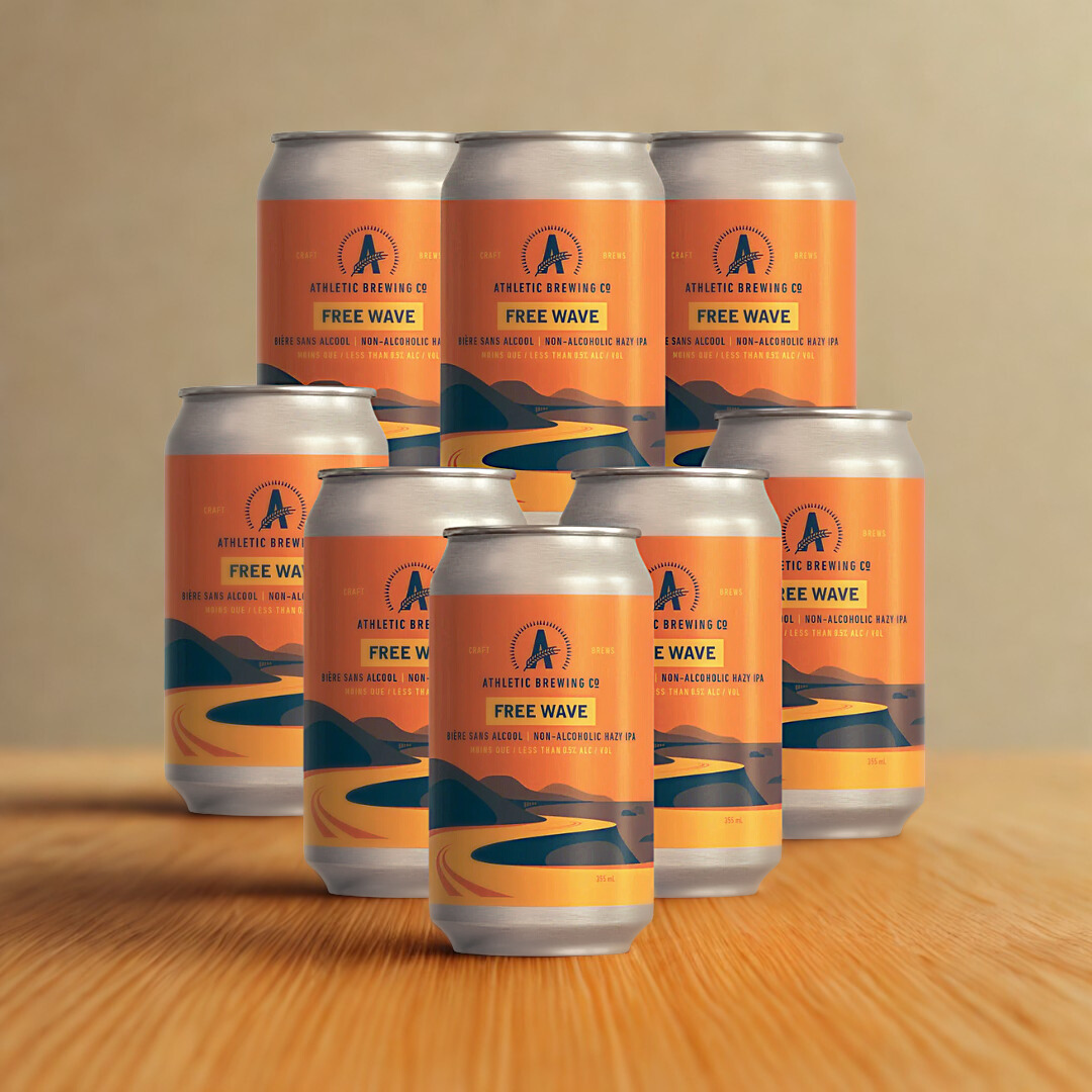 Athletic Brewing Co Free Wave Alcohol Free Hazy IPA 355ml Cans - 0.5% ABV (Multipack)