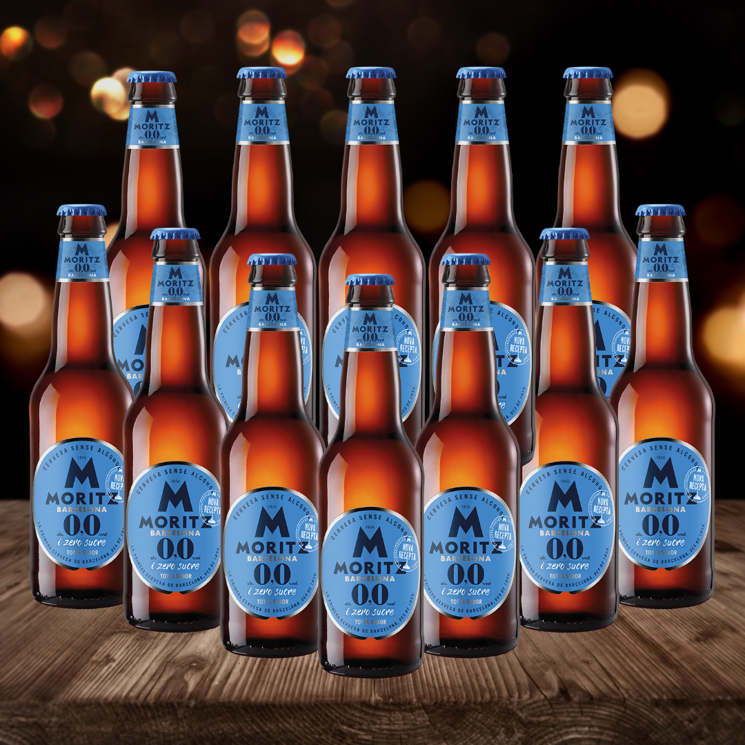 Moritz Barcelona Original Spanish Alcohol Free Lager 330ml Bottles - 0.0% ABV (12 Pack)