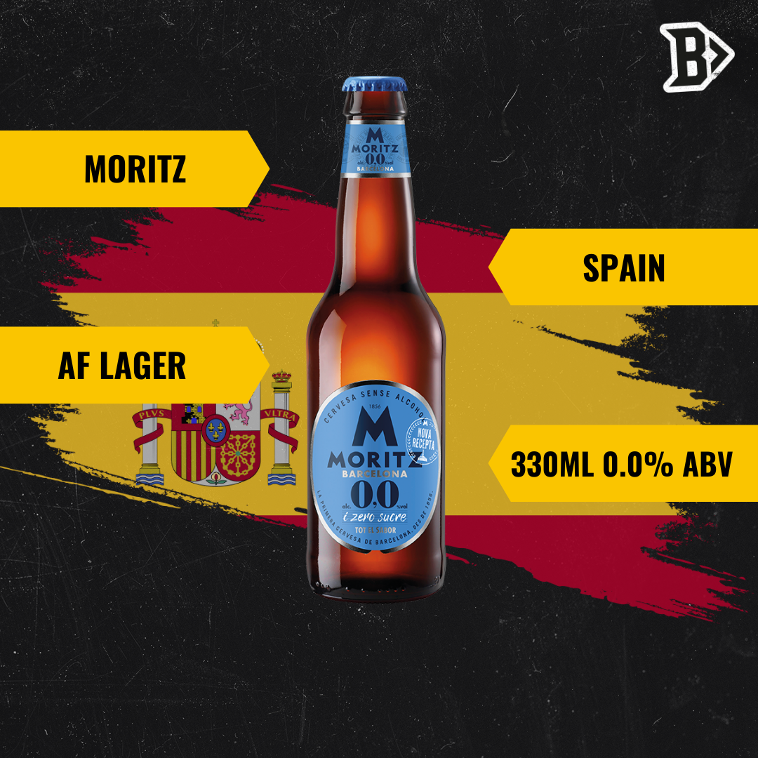 Moritz Barcelona Original Spanish Alcohol Free Lager 330ml Bottles - 0.0% ABV (12 Pack)