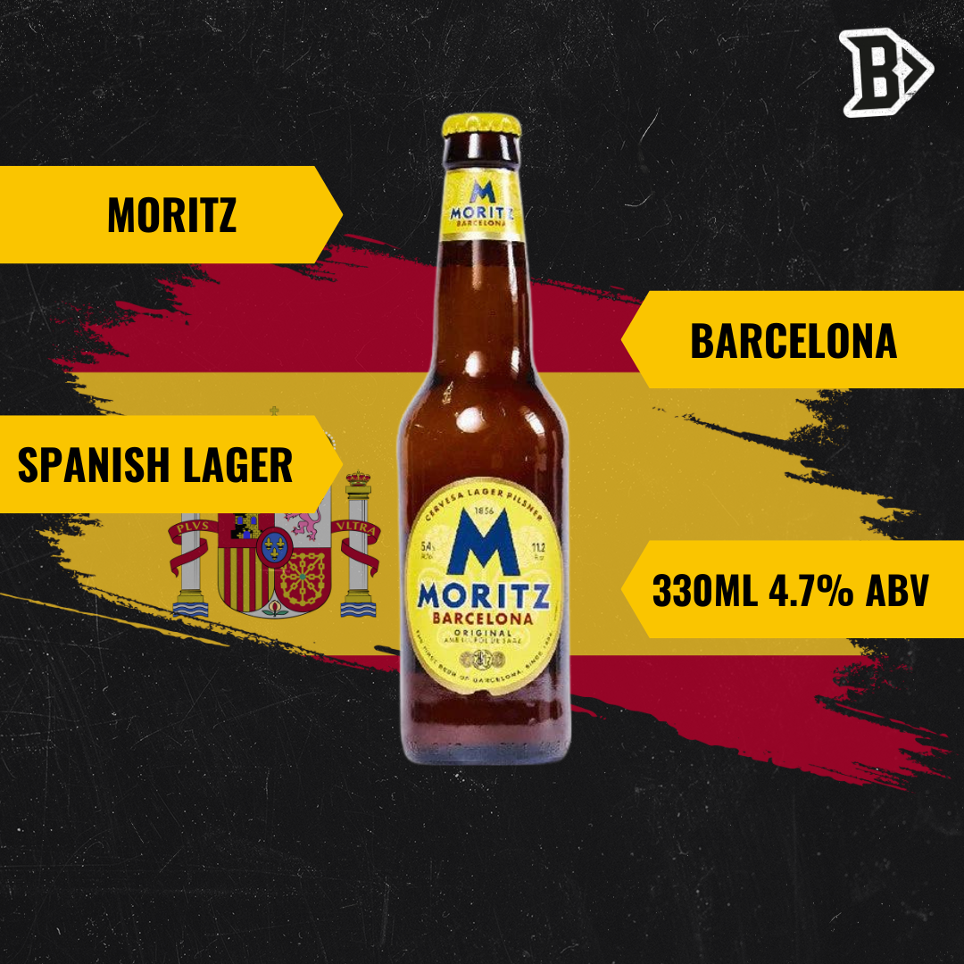 Moritz Barcelona Original Spanish Lager 330ml Bottles - 4.7% ABV (12 Pack) - BEERHUNTER