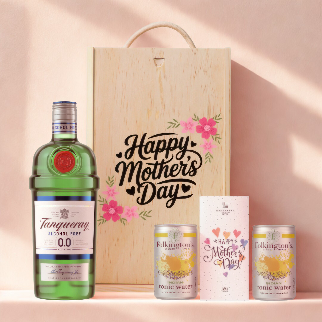 Mother's Day Tanqueray 0.0% Gin Gift Set With Tonics & Chocolate (70cl)