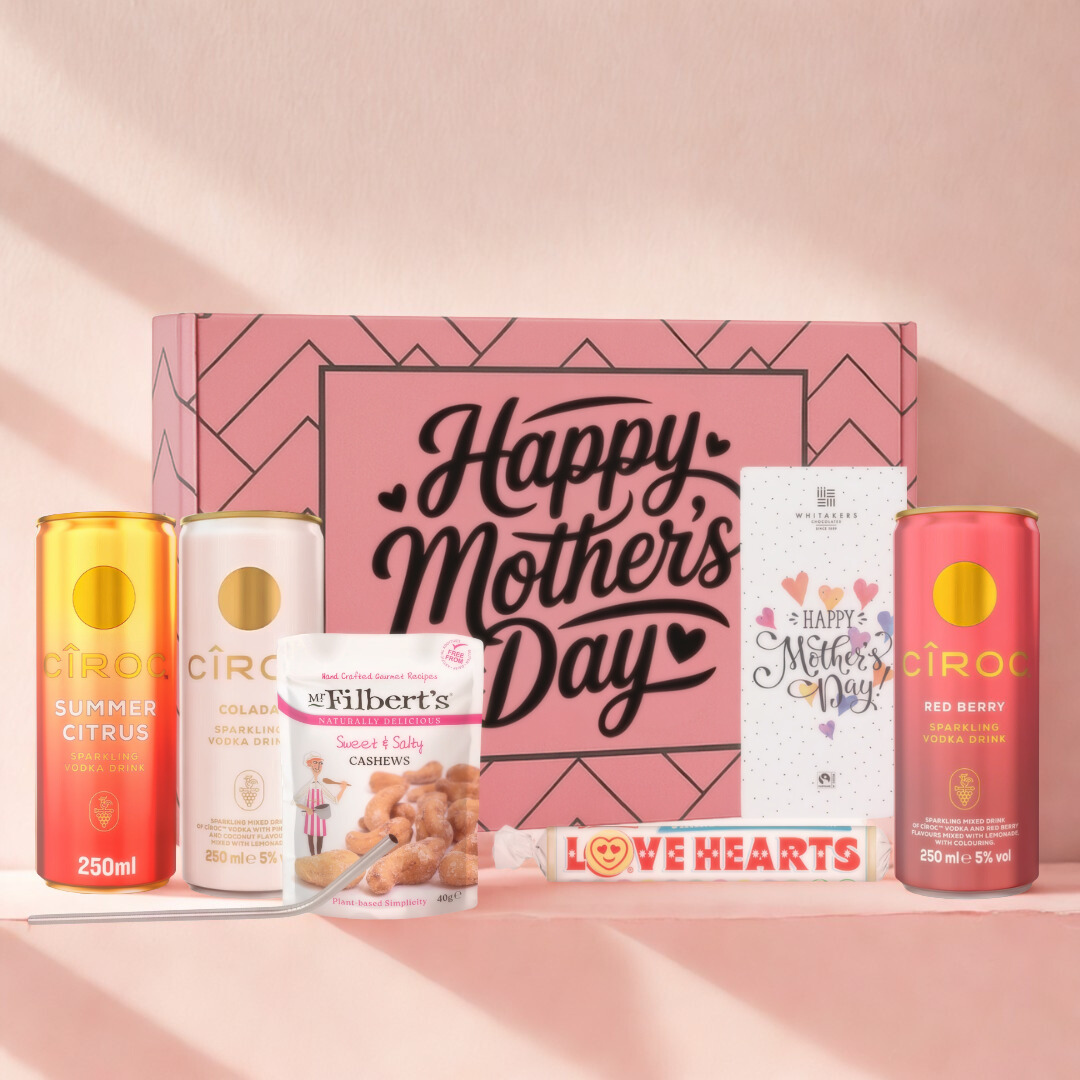 Mother’s Day Cîroc Vodka Gift Set (3x 25cl) with Chocolate, Snacks, Love Hearts and Straw
