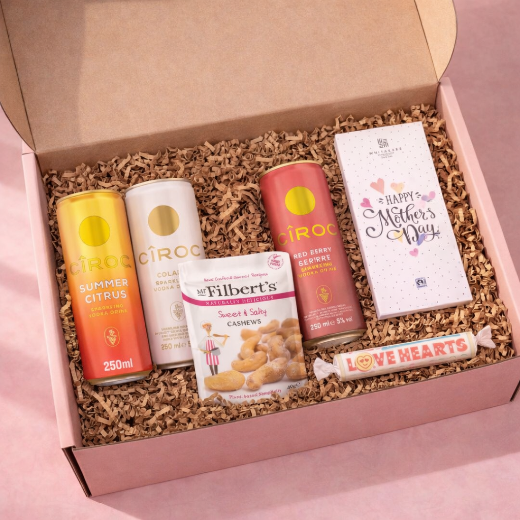 Mother’s Day Cîroc Vodka Gift Set (3x 25cl) with Chocolate, Snacks, Love Hearts and Straw