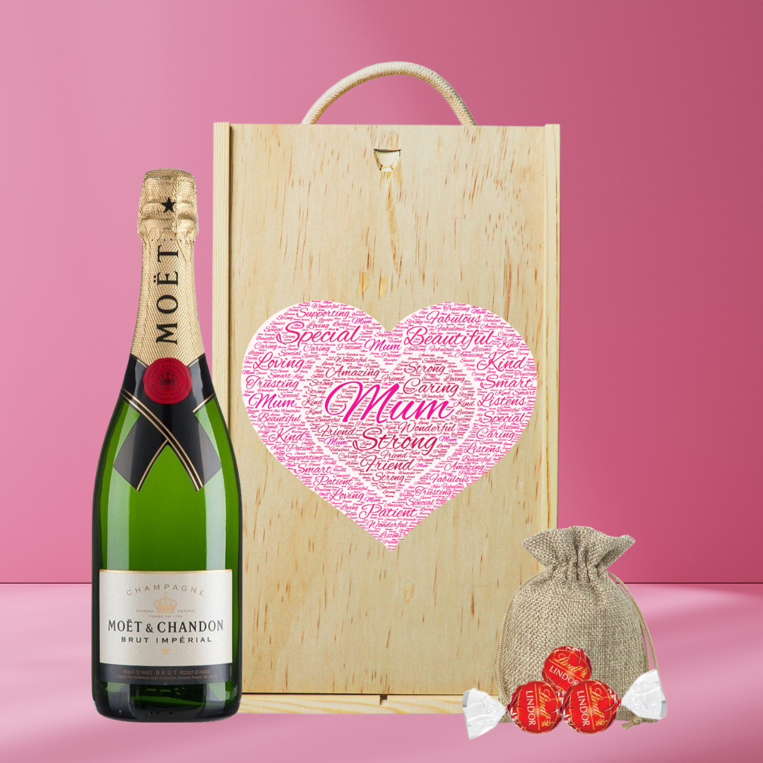 Mother's Day Moët & Chandon Brut Champagne Gift Set with Lindor Chocolates (75cl)