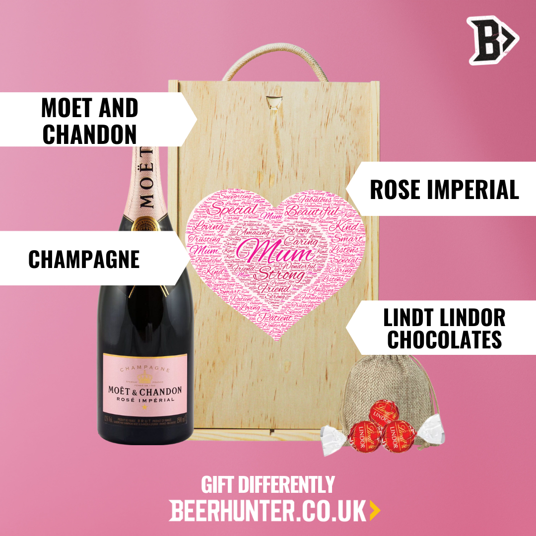 Mother's Day Moët & Chandon Brut Imperial Rose Champagne Gift Set with Lindor Chocolates (75cl)