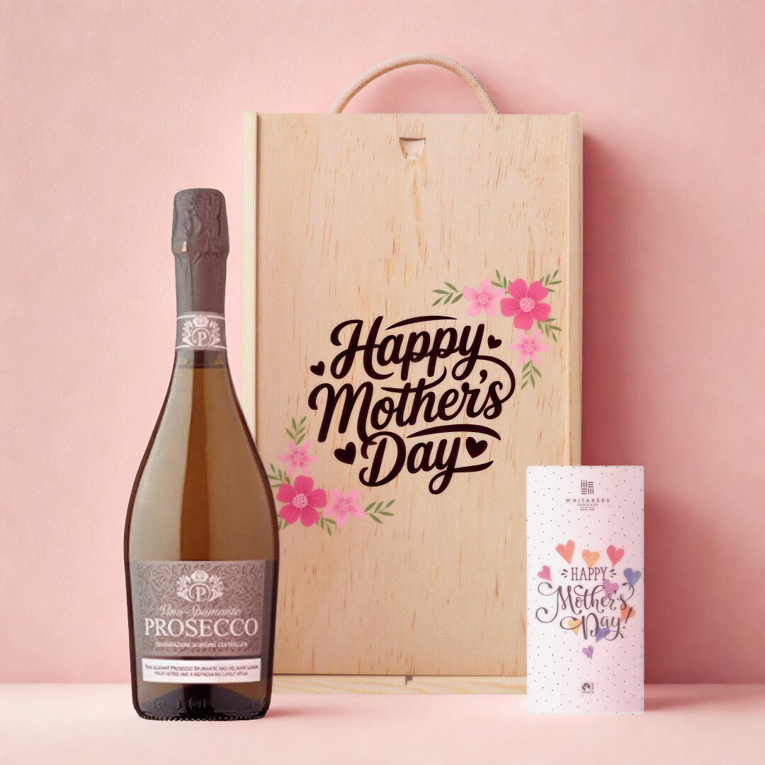 Mother’s Day Prosecco 75cl Gift Set With Chocolate (10.5% ABV)