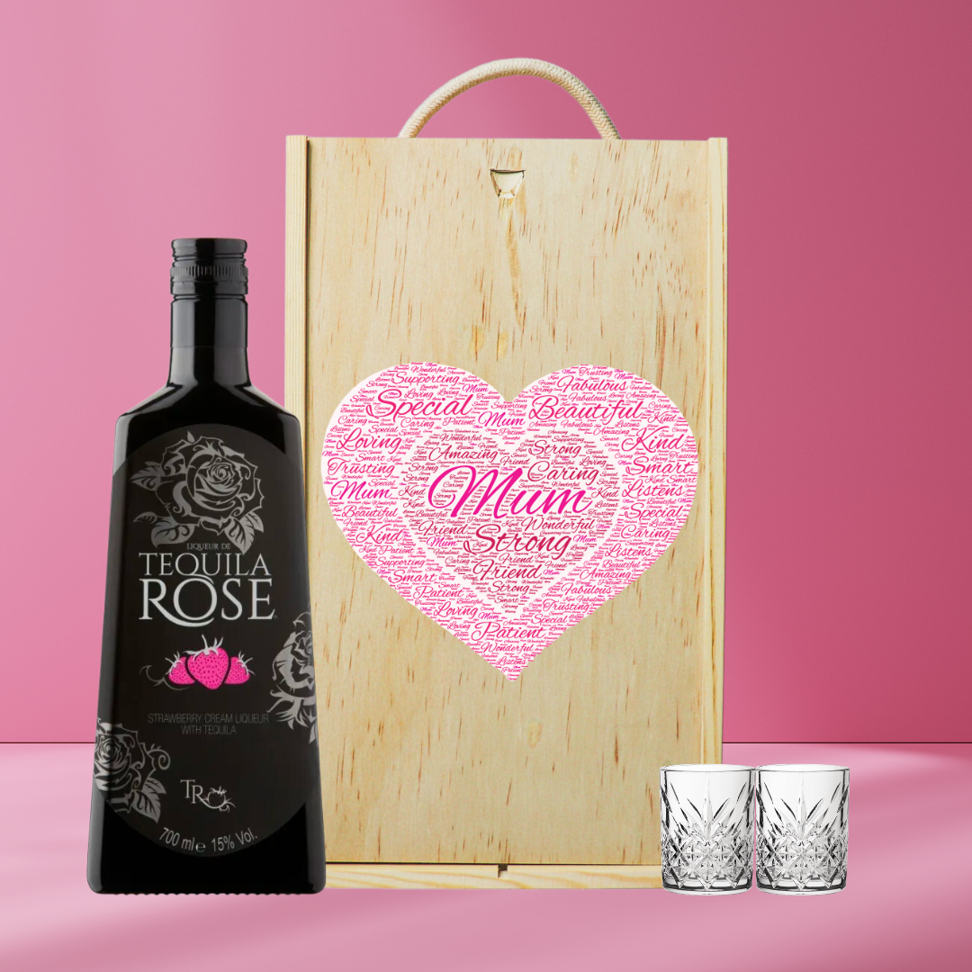 Mother's Day Tequila Rose Gift Set with Shot Glasses (70cl)