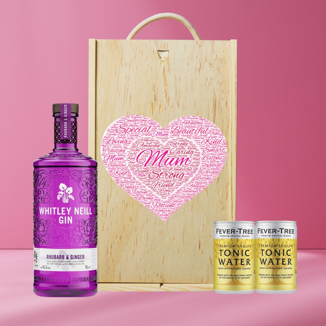 Mother's Day Whitley Neill Rhubarb & Ginger Gin Gift Set with Fever Tree Tonics (70cl)
