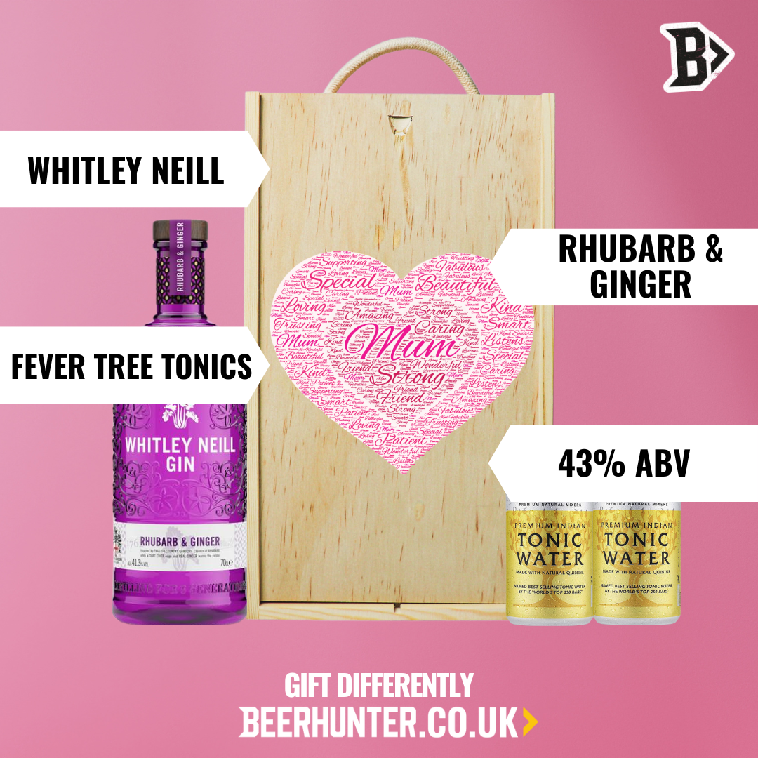 Mother's Day Whitley Neill Rhubarb & Ginger Gin Gift Set with Fever Tree Tonics (70cl)