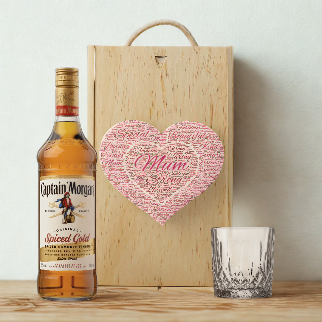 Mum Captain Morgan Spiced Rum Gift Set with Glass (70cl)
