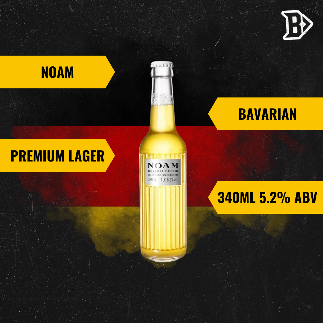 NOAM Bavarian Premium German Lager 340ml Bottles - 5.2% ABV (12 Pack)