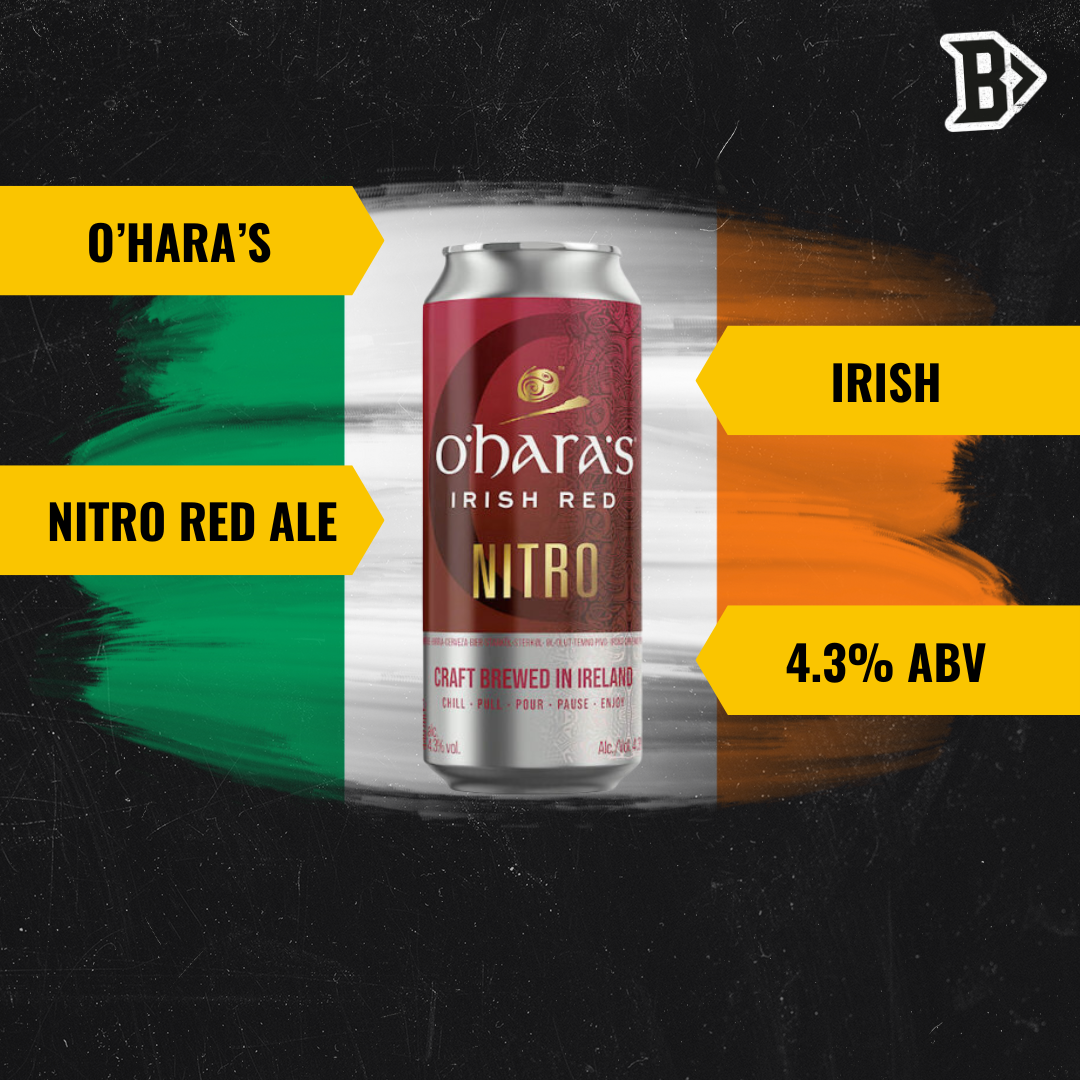 O'Hara's Nitro Irish Red Ale Nitro Stout 440ml Cans - 4.30% ABV (12 Pack)