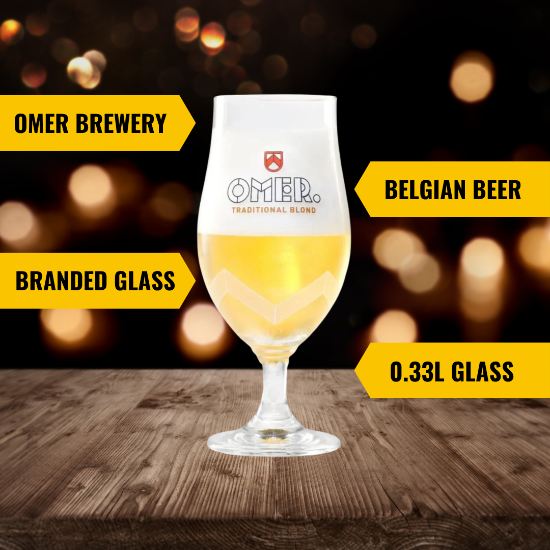 Omer 330ml Belgian Beer Glass - Branded Stemmed Glass