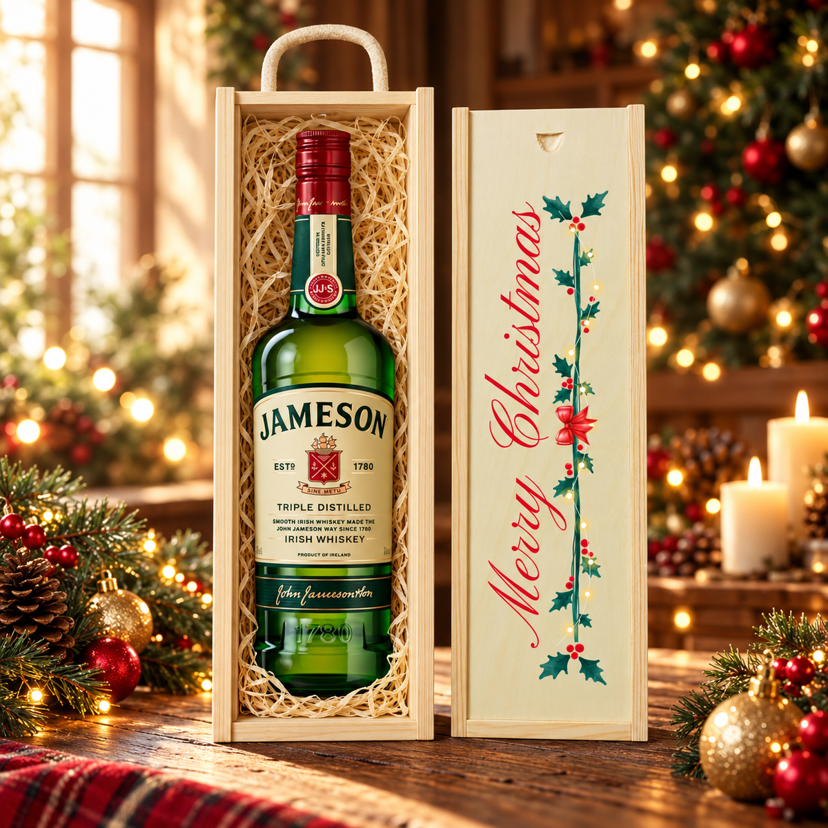 Merry Christmas Jameson Triple Distilled Irish Whiskey Gift Set - 40% ABV