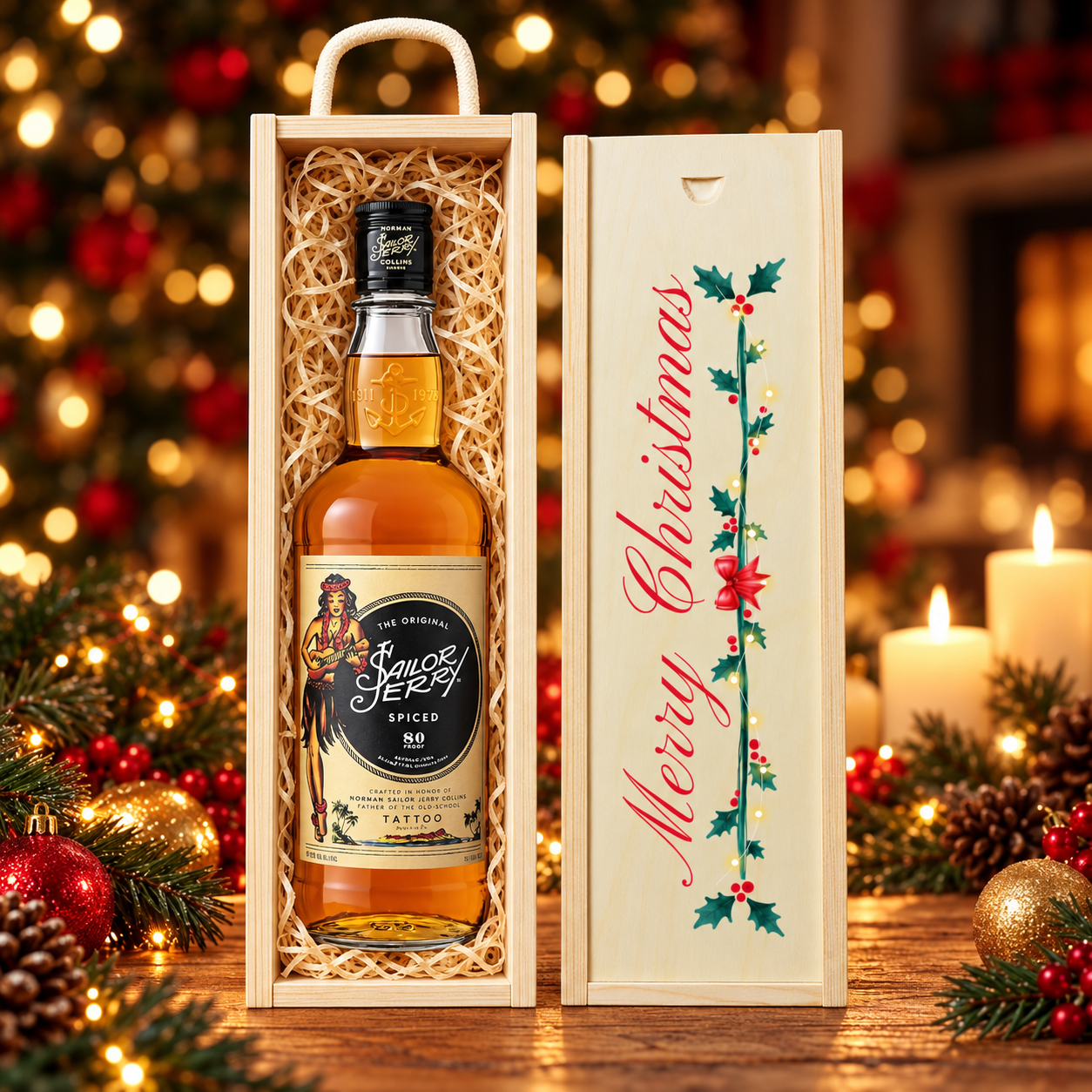 Merry Christmas Sailor Jerry Rum Gift Set - 40% ABV