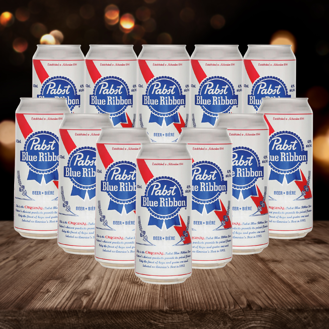 Pabst Blue Ribbon American Pale Lager 500ml Cans (12 Pack)- 4.7% ABV - BEERHUNTER