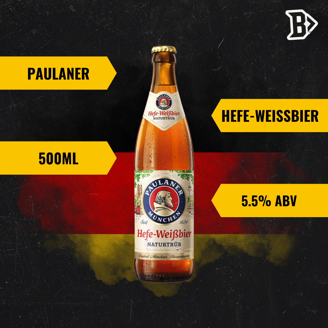 Paulaner Hefe-Weissbier German Wheat Beer 500ml Bottles - 5.5% ABV (12 Pack) - BEERHUNTER