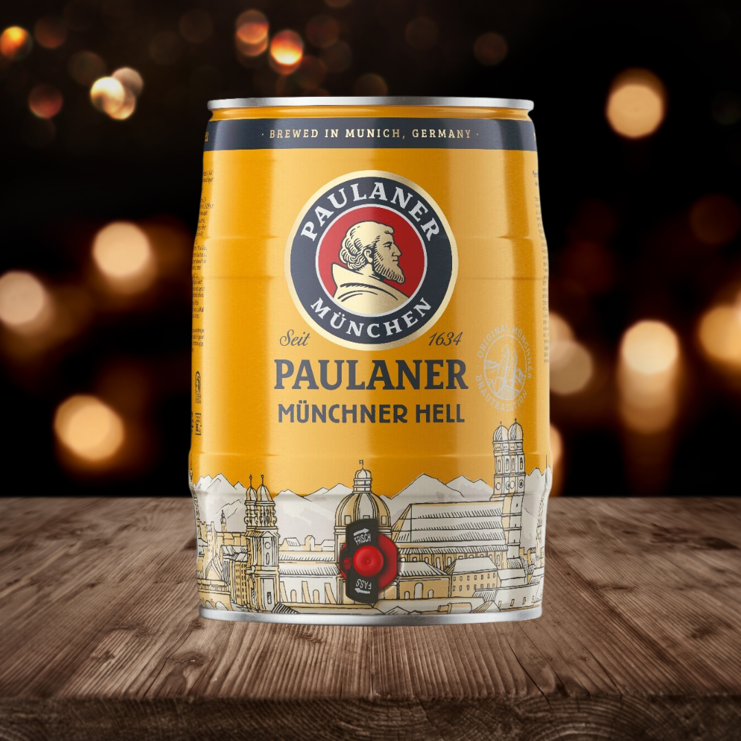 Paulaner Munchner Hell Premium German Lager 5ltr Mini Keg - 4.9% ABV - BEERHUNTER