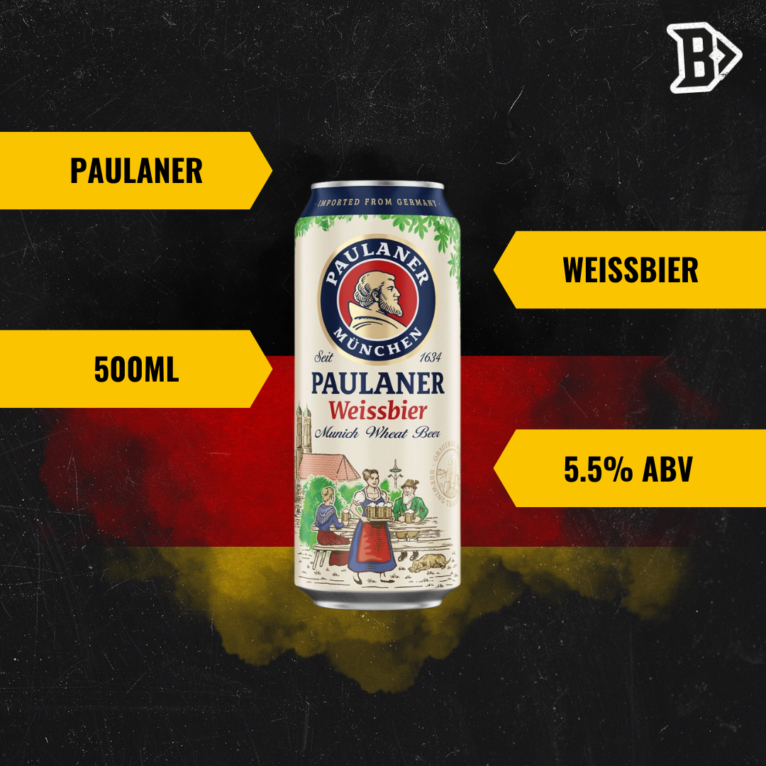 Paulaner Weissbier Premium German Wheat Beer 500ml Cans – 5.5% ABV (12 Pack) - BEERHUNTER