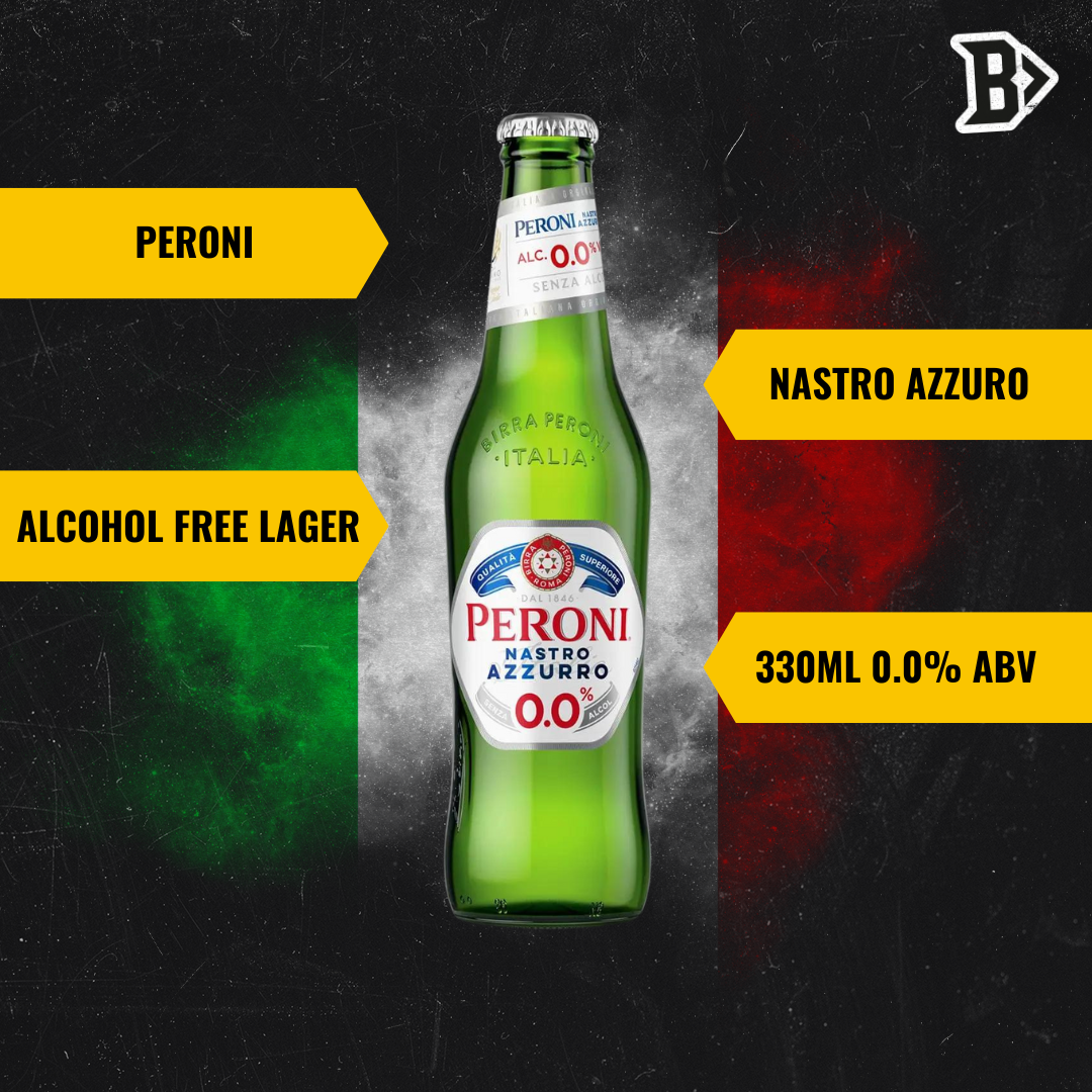 Peroni Nastro Azzurro Alcohol Free Lager 330ml Bottles (12 Pack) - 0.0% ABV - BEERHUNTER