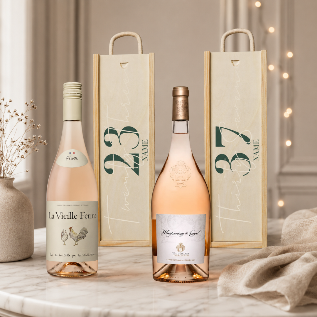 Personalised Birthday Rosé Wine Gift Set with Personalised Lid – 75cl