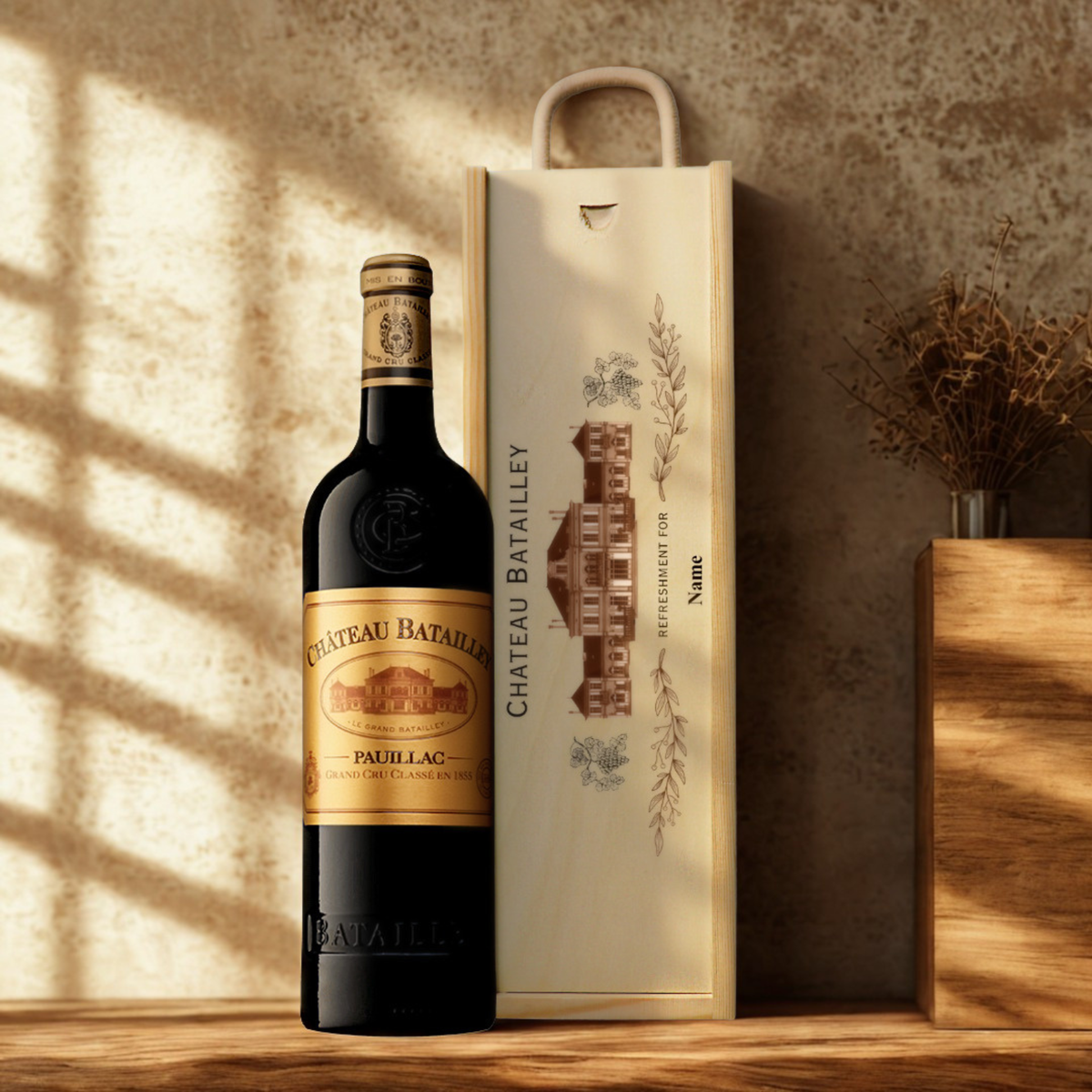 Personalised Château Batailley Red Wine 2018 Gift Set (2 x 75cl) – 13.5% ABV